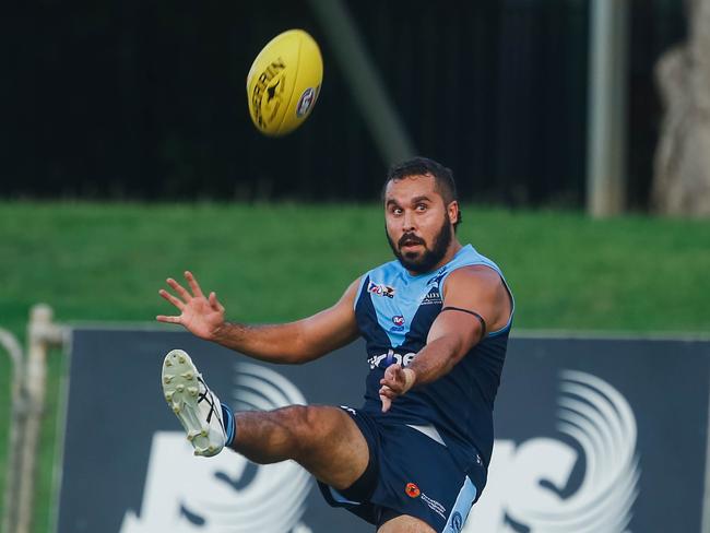 Buff's Jarrod Stokes  as the Darwin Buffaloes  v Palmerston Magpies on TIO Stadium 1.Picture GLENN CAMPBELL