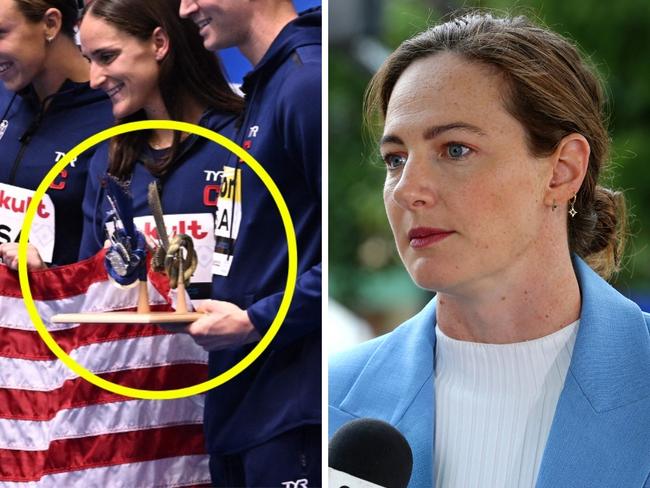 Australian swimmer Cate Campbell called Americans "sore losers".