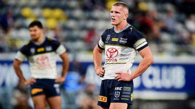 NRL; North Queensland Cowboys Vs Sydney Roosters at Queensland Country Bank Stadium. Tom Gilbert. Picture: Alix Sweeney