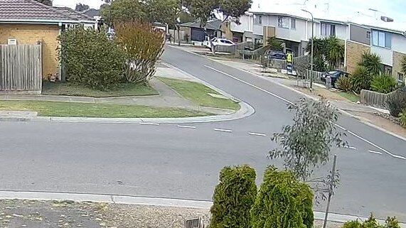 A CCTV image shows people running from a house in Truganina near where a teen was shot. Picture: Supplied