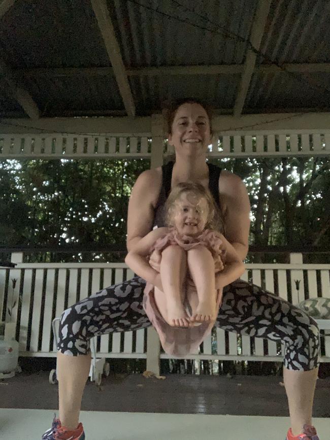 Labor’s Anika Wells swaps weights for daughter Celeste.