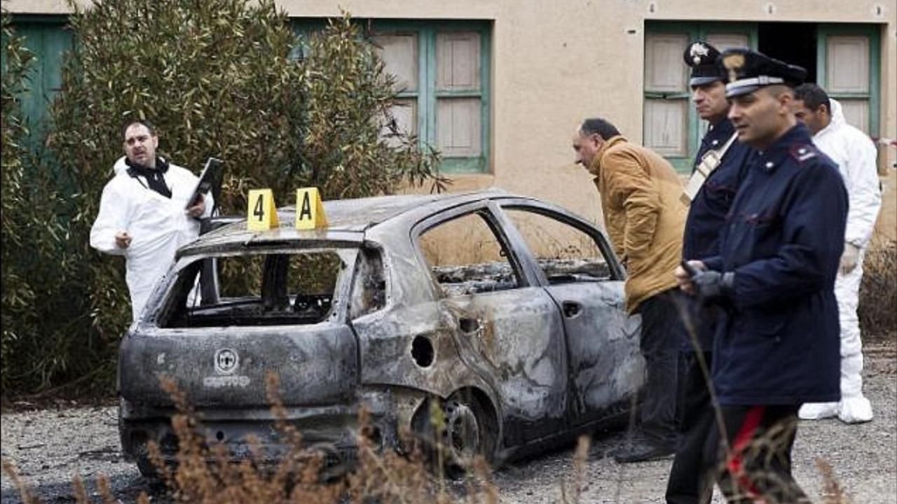 Burned out cars are a regular occurrence in mafia hits. Picture: Supplied