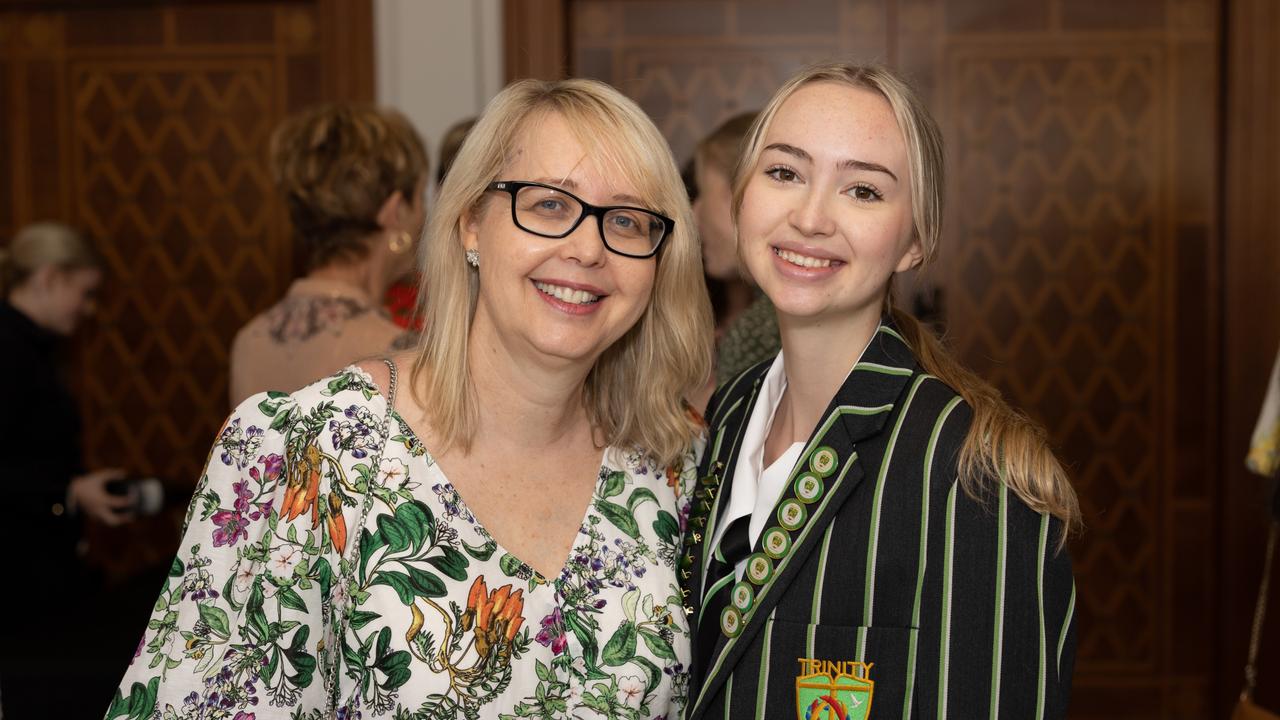 Michelle Mclnally and Olivia McInally at the Trinity Lutheran College Mother's Day high tea fundraiser at the Palazzo Versace on Saturday, May 13. For The Pulse. Picture: Celeste Humphrey