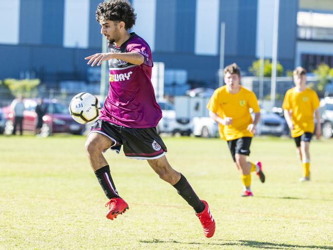 Faroq Manshed in the Queensland Schools Premier League Football match between Marsden and Corinda at Darra, Thursday, July 30, 2020 - Picture: Richard Walker