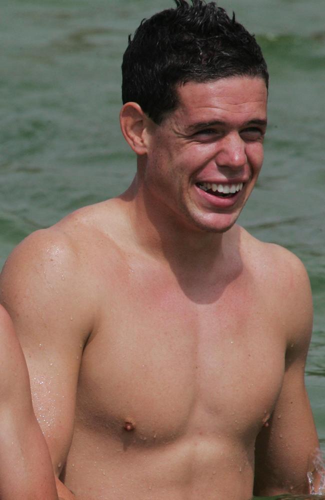 Troy Hearfield at a Newcastle Jets recovery session.