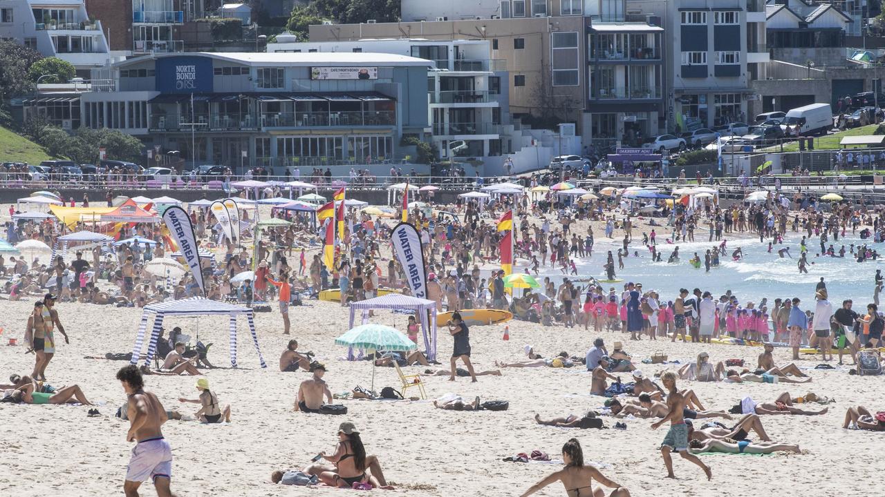 A packed Bondi Beach this summer.