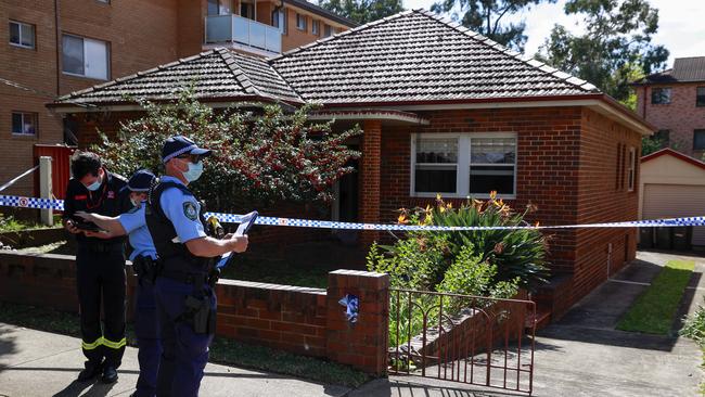 Emergency services at 58 The Avenue, Hurstville. Picture: Justin Lloyd