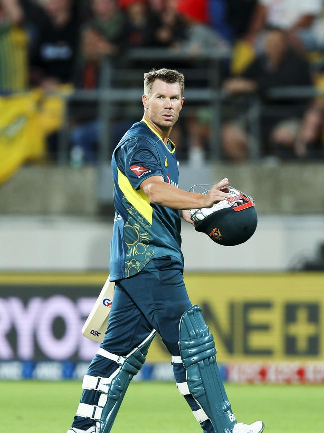 David Warner was heavily booed after leaving the field in Wellington this week. Picture: Hagen Hopkins/Getty Images.