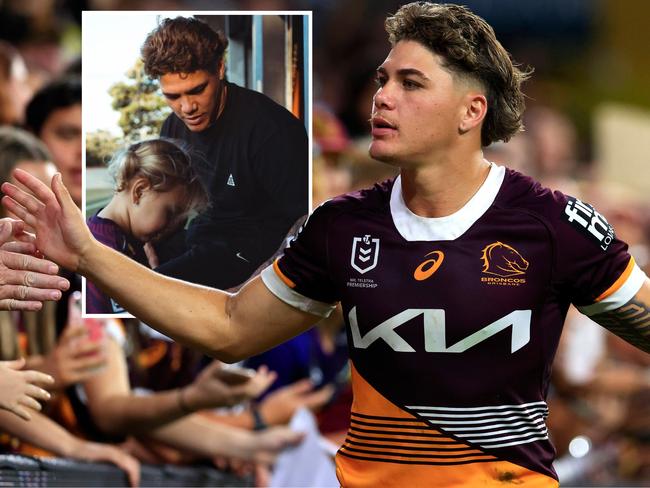 Reece Walsh broke down talking about his daughter on Monday.