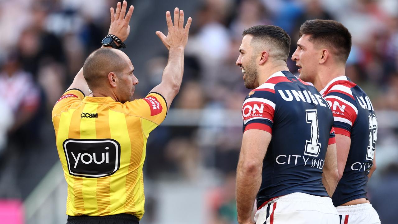 The tone was set early when Radley was sin binned in the opening minutes, but Burgess says the referee could have handled it differently. Picture: Matt King / Getty Images