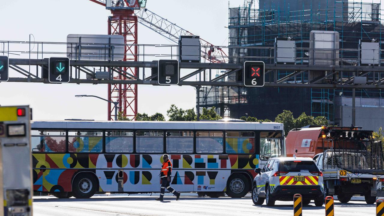 Traffic is building around Sydney this morning with the Sydney Harbour Bridge being closed until 10:30 for a FIFA Women’s World Cup event. Picture: NCA NewsWire / David Swift