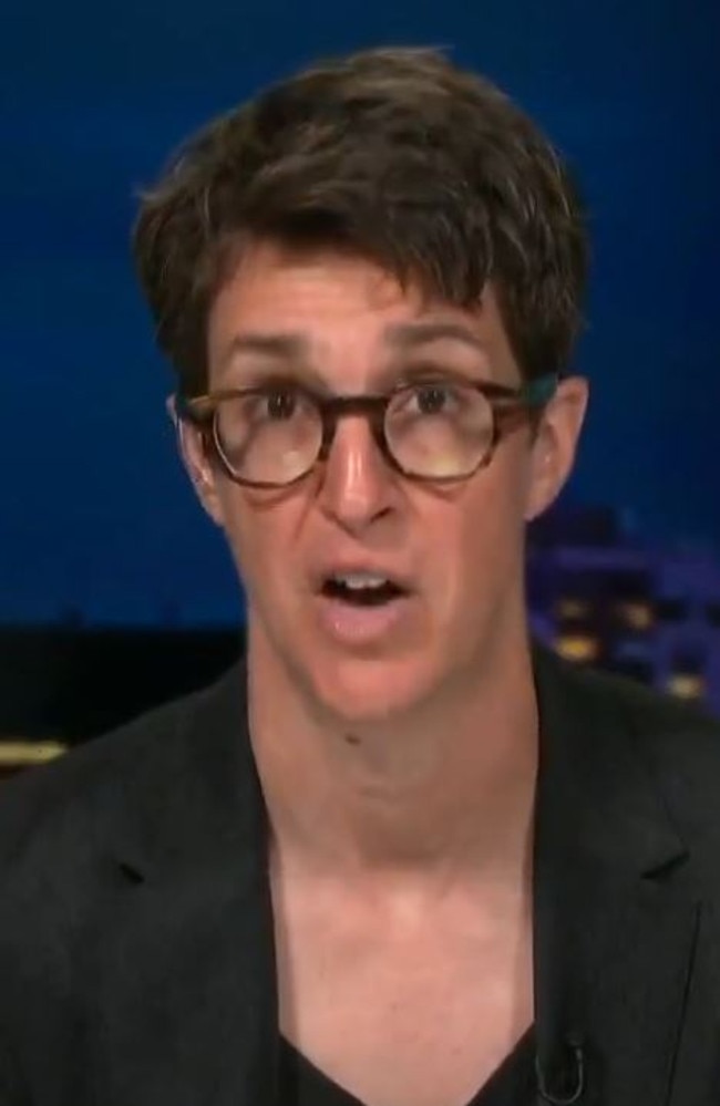 Rachel Maddow gushed on air about Joe Biden. Picture: X