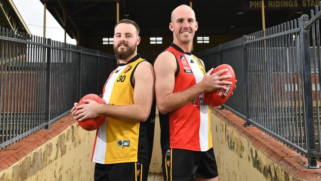 Brothers and former North Adelaide players Max (left) and George Thring who both played at Goodwood in 2020 have again joined forces, this time at Pembroke OS. Picture: Keryn Stevens