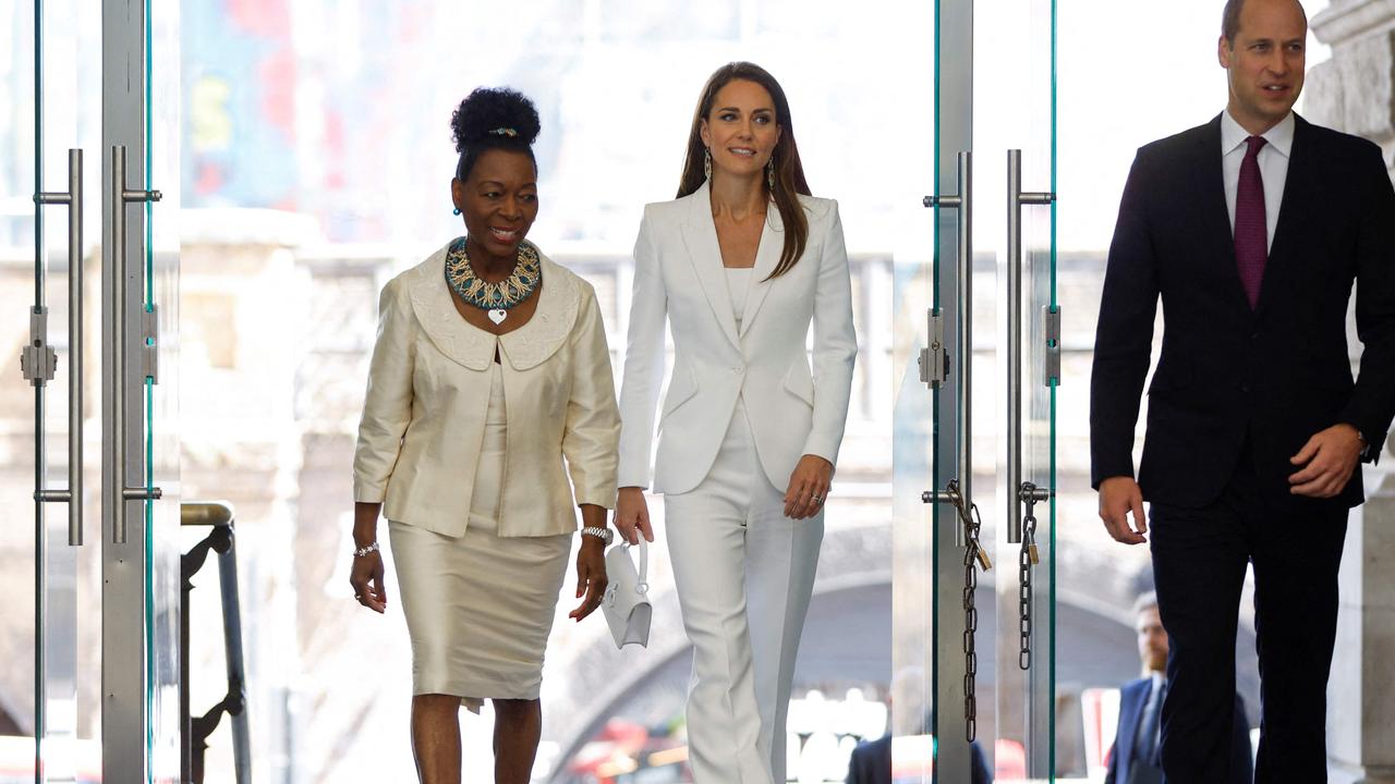 The Duke and Duchess of Cambridge attend the unveiling of the National Windrush Monument. Picture: AFP