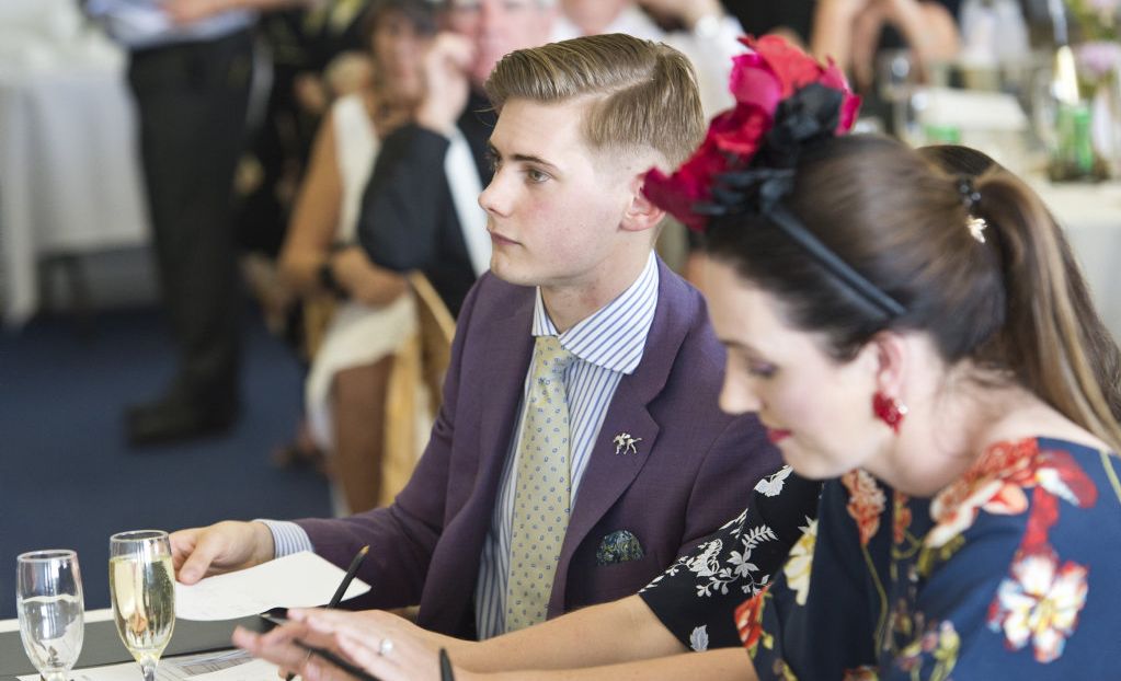 Fashion on the field judge Abraham Slatter at Melbourne Cup celebrations at Clifford Park, Tuesday, November 7, 2017. Picture: Kevin Farmer