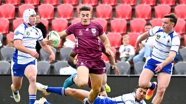 QLD player Sam Stephenson Qld Vs NSWCCC in the ASSRL national championships in Redcliffe. Saturday July 1, 2023. Picture, John Gass