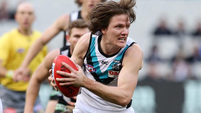 Jared Polec in action for Port Adelaide. Picture: Michael Klein