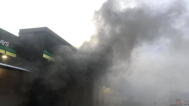 Firefighters were called to a blaze at the AutoBarn store on Greenway Drive in Tweed Heads South on Saturday, October 24, 2020. Picture: contributed