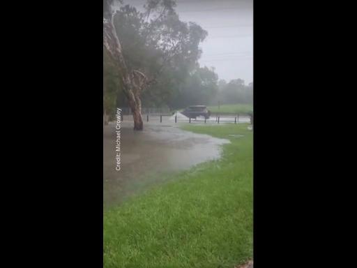 Road flooded at Kallangur after SEQ storm