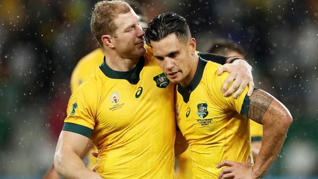 David Pocock embraces Matt Toomua after the match. Picture: Getty Images