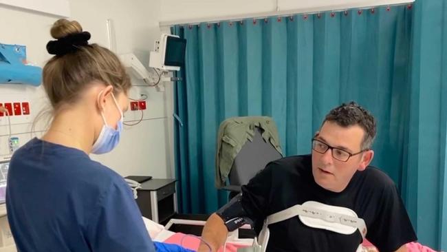 Social media image of Victorian Premier Daniel Andrews. "Good to get out of ICU and settled in new digs. Thanks for all your messages and well wishes. It really means a lot."