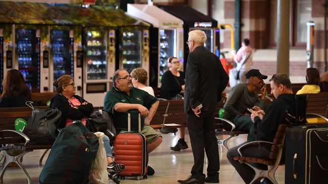 Passengers wait for a regional service during delays at Central Station. Picture: NCA NewsWire/Joel Carrett