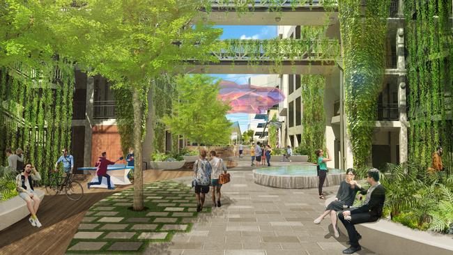 Artist's impression of University of South Australia's proposed upgrade to George St, Adelaide. Supplied by JPE Design Studio and MPH