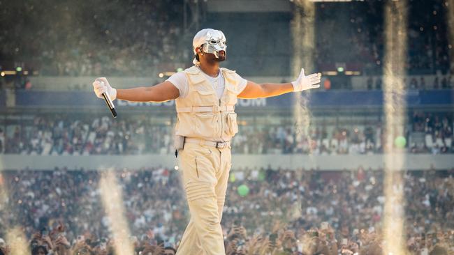 THe Weeknd as the masked pop avenger on his global stadium tour. Picture: Supplied