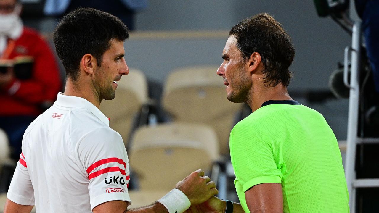Serbia's Novak Djokovic and Spain's Rafael Nadal. Picture: Martin Bureau