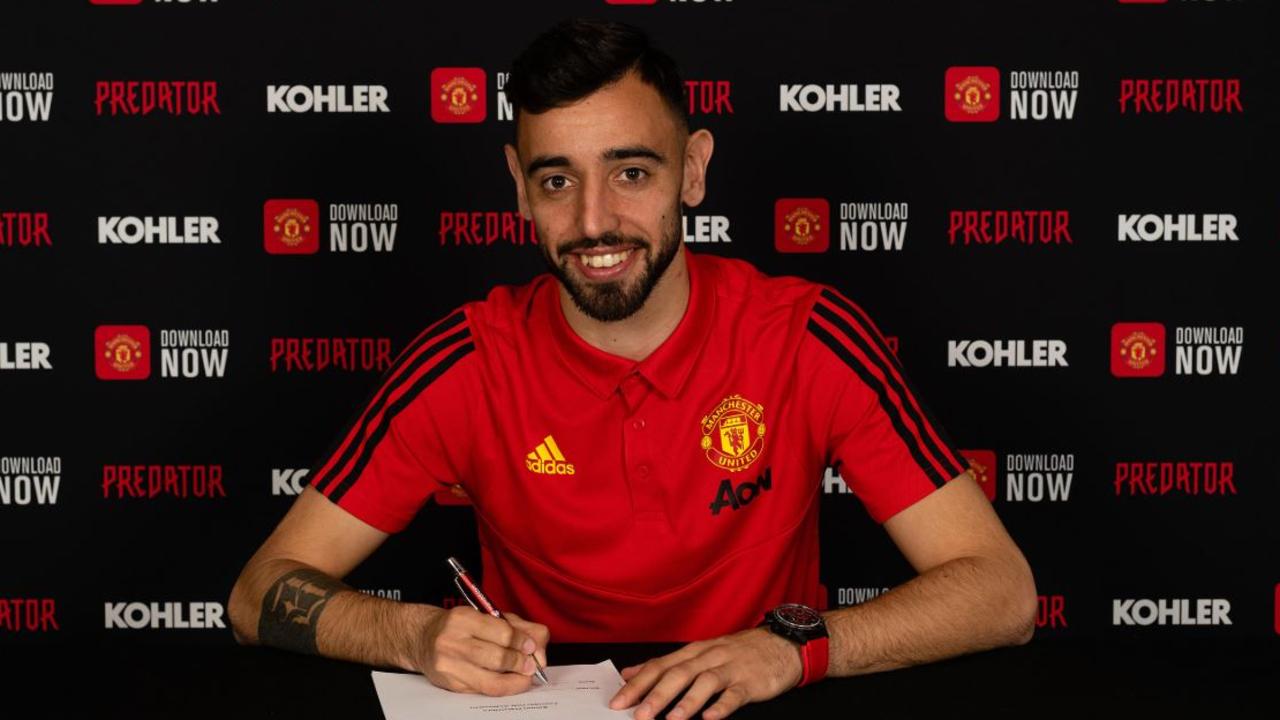 Bruno Fernandes put pen to paper as a Manchester United player.