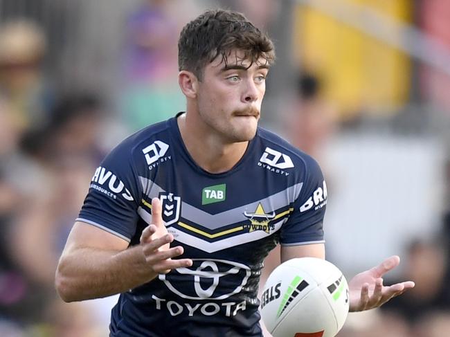 Cowboys Jake Bourke during the 2023 pre-season trial with Dolphins at Barlow Park in Cairns. Picture: NRL Imagery