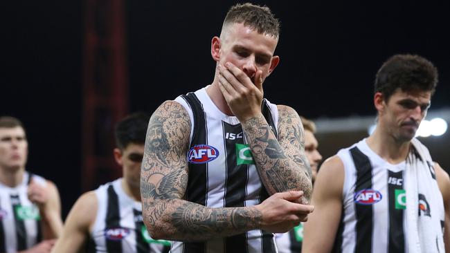 Ben Crocker laments Collingwood’s terrible performance against the Giants. Picture: AFL Photos/Getty Images