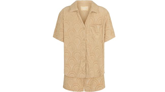 Araminta James Marrakesh Tile Terry Shirt Set, $199Matching sets are so on trend right now and this terry shirt set’s macadamia shade brings a sense of elegance. The motif nods to Indian architecture and the silhouette is ideal for warmer temps. 