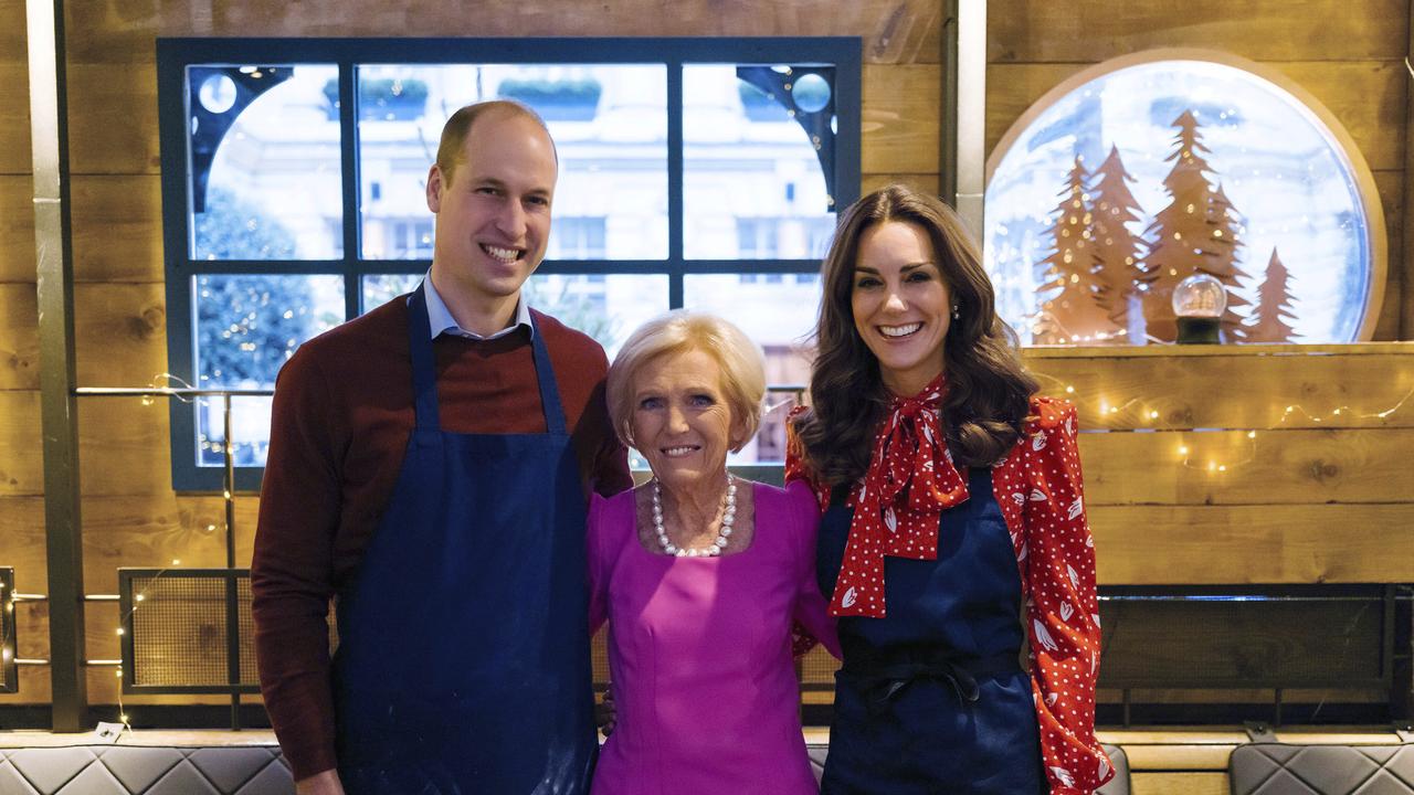 Mary Berry joined the Duke and Duchess of Cambridge on a number of royal visits for the doco. Picture: BBC via AP