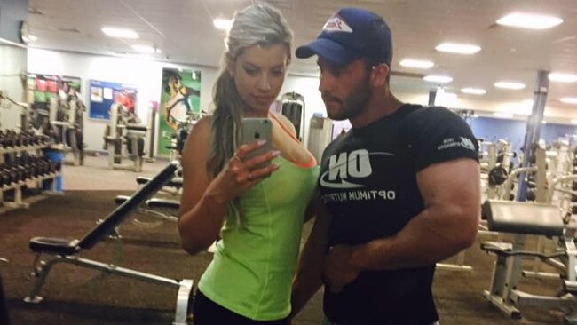 Dylan Shaw and Nateesha Barlin in the gym. Picture: Facebook