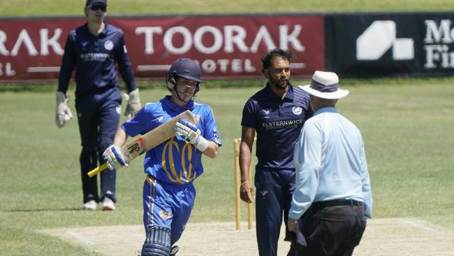 Action from the Elsternwick-Ormond match at Elsternwick Park on Saturday. Picture: Valeriu Campan