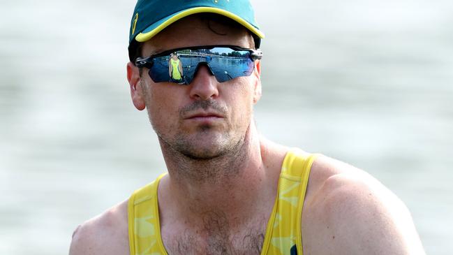 Alex Purnell after the men's Eight Repechage on day six of the Olympic Games. Picture: Getty Images