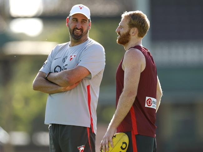 With a new-look team including Aaron Francis in the forward line, Cox is encouraging his side to find different ways to attack. Picture: Phil Hillyard