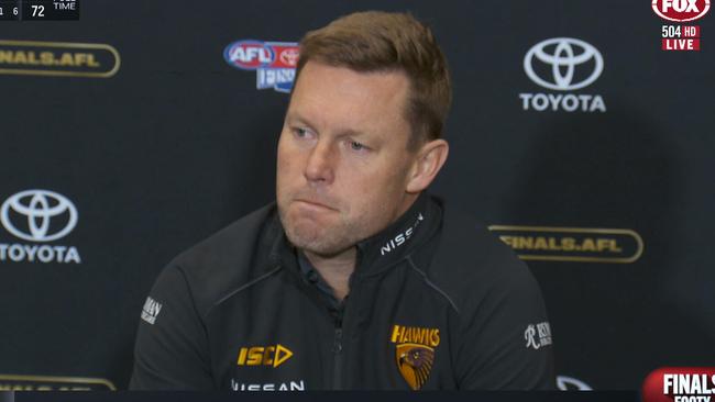 Sam Mitchell in his post-match press conference.