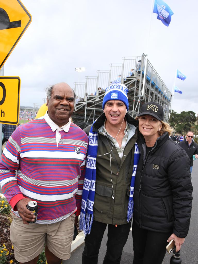 Footy fans soak up the action in SA for Saturday’s offering of Gather Round clashes. Picture: Brett Hartwig