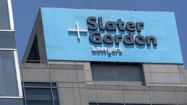 A Slater and Gordon billboard is seen outside their office in Melbourne. Picture: AAP