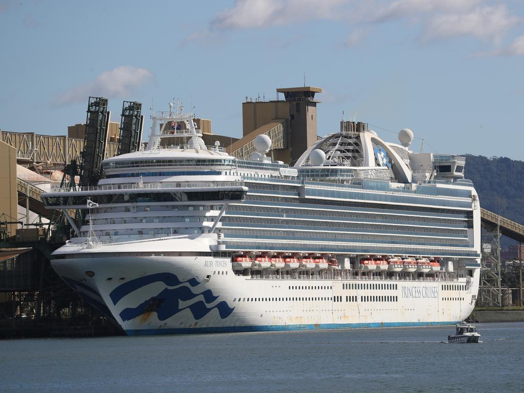 The Ruby Princess docked at Port Kembla. Picture: John Grainger