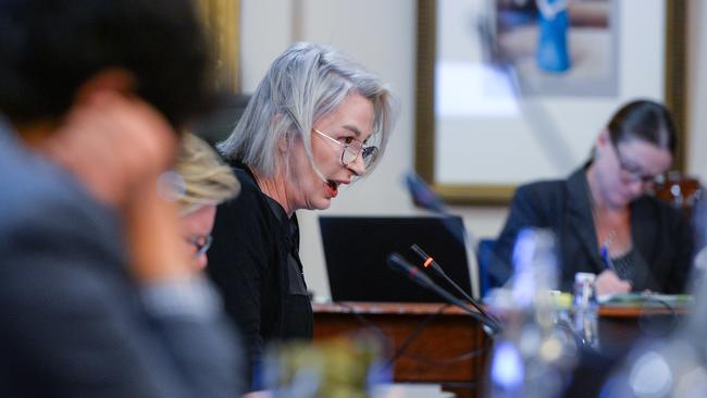 Councillor Anne Moran during an Adelaide City Council meeting at Adelaide Town Hall. Picture: Brenton Edwards