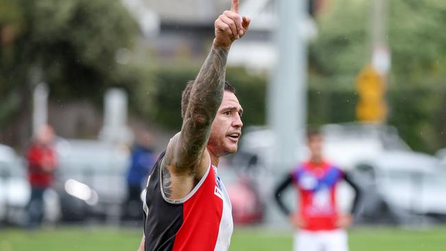 Aaron Edwards celebrates his goal.Picture: George Sal