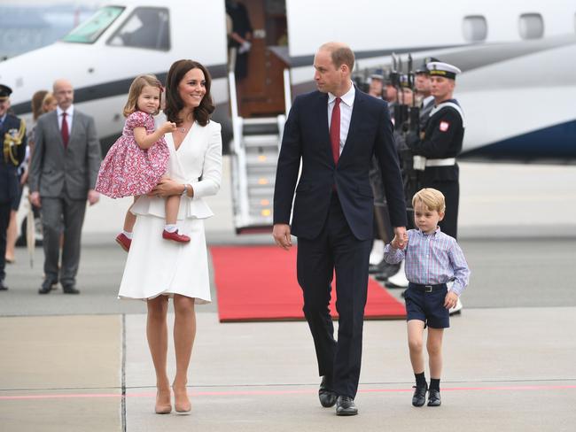 The Waleses on an offical engagement at the airport in Warsaw, Poland, in 2017. Picture: AFP Photo/PAP/Bartlomiej Zborowski