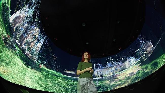 Professor Jill Bennett in an immersive mood room, which lets visitors explore how environment  influences the way they feel. Picture: Nick Cubbin