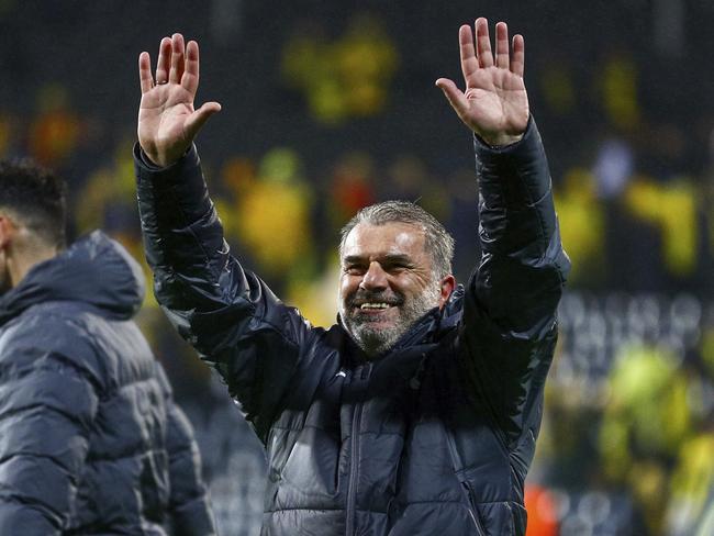 If Ange Postecoglou can deliver the Europa League trophy to Tottenham it will be the biggest middle finger in English football history according to Manchester United legend Gary Neville. Picture: Mats Torbergsen/NTB via AP