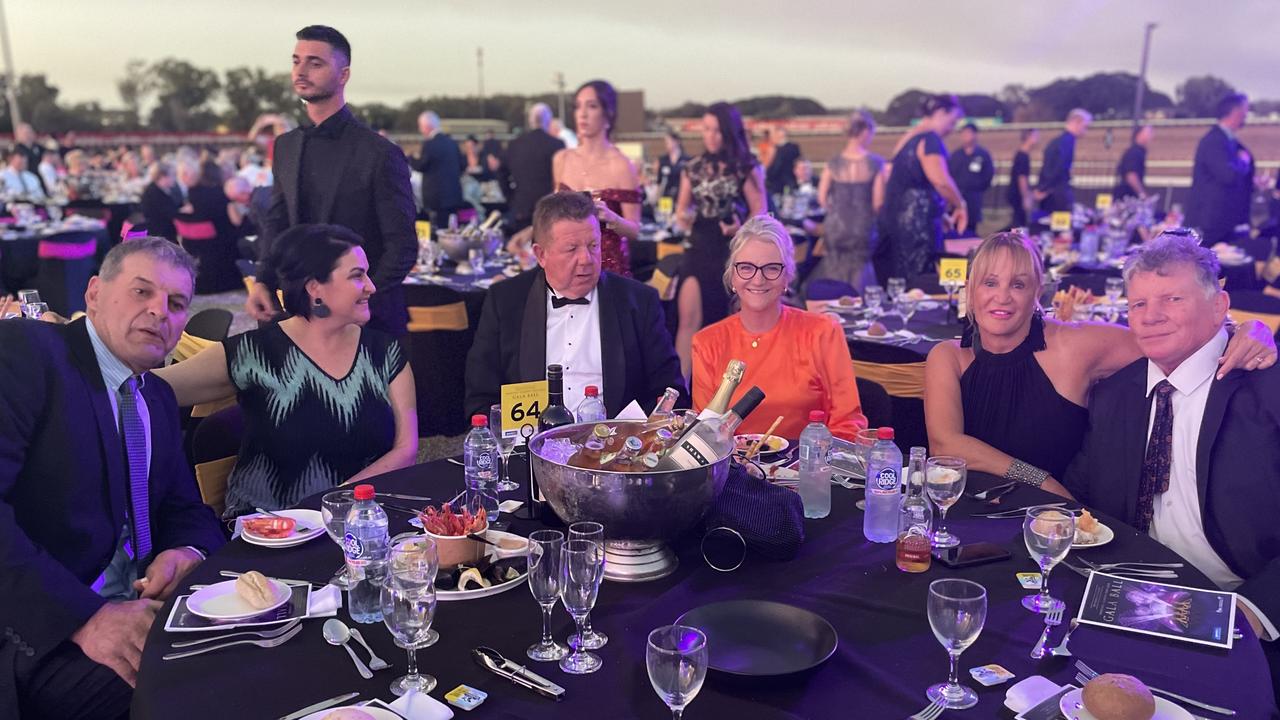 Sharon and David Ceglar, Lauren and Brett Cavanough, Ann Mchardy and John Tyrrell at the Darwin Cup Gala Ball. Picture: Bethany Griffiths