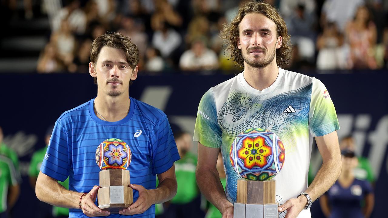 Alex de Minaur came up short against Stefanos Tsitsipas. (Photo by Matthew Stockman/Getty Images)