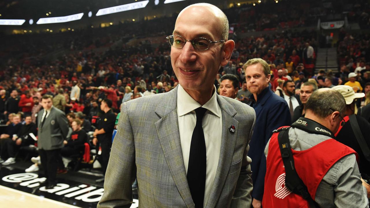 NBA Commissioner Adam Silver attends the game between the Lakers and Trail Blazers.
